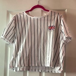 White stripe crop top